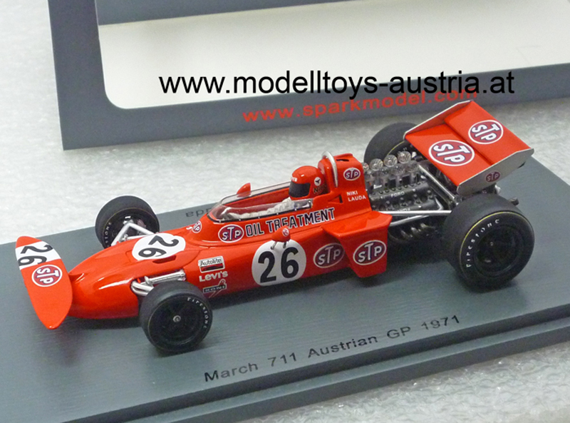 March 711 Ford V8 1971 Austria GP Niki LAUDA 1:43 Spark, Modelltoys-Austria