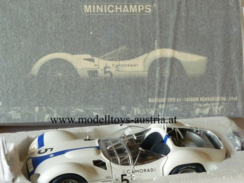 Miniature 1/43 MASERATI Tipo 61 Bircadge N°5 1000 kms Nurburgring 1