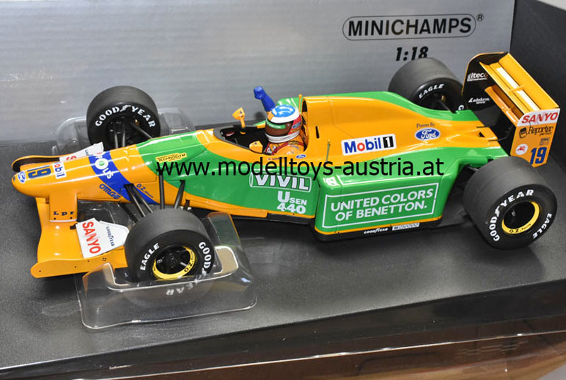 Benetton B192 Ford 1992 Michael SCHUMACHER 1. GP SIEG SPA 1992 1:18,  Modelltoys-Austria