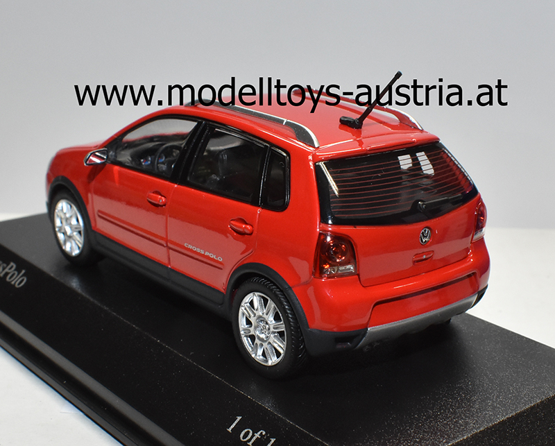 VW Polo IV CROSS Polo 2006 - 2008 red 1:43, Modelltoys-Austria