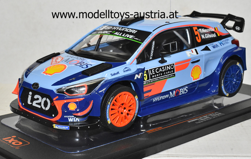 Hyundai i20 WRC 2018 Rallye Monte Carlo T. Neuville / N. Gilsoul 1:18,  Modelltoys-Austria