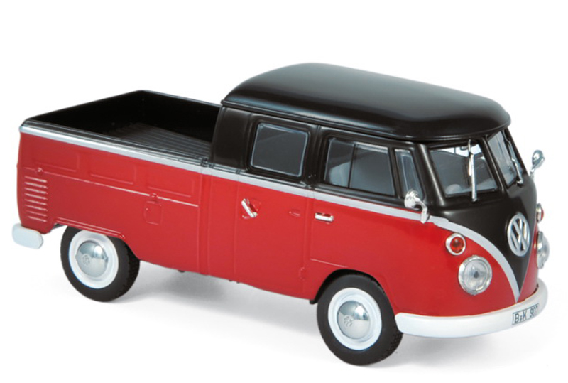VW T1 Pritschenwagen Double Cabin 1961 black / red 1:43, Modelltoys-Austria  - Modellauto
