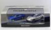 VW Karmann Ghia Coupe 1955 dunkelblau und Porsche 911 997 Coupe Turbo 2010 silber metallik 1:43