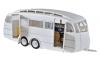 Wohnwagen Caravan Autoanhänger Camping Anhänger 1955 weiss 1:18