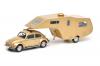 VW Beetle 1200 with Caravan gold 1:43
