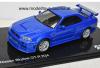 Nissan Skyline R34 GT-R 2000 Fast & Furious blau metallik 1:43