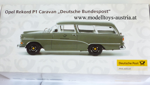 Opel Rekord P1 Caravan Kombi 2-türig Deutsche Bundespost 1:18