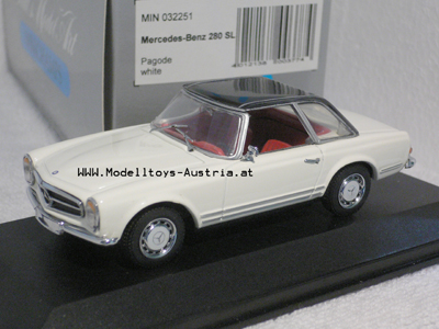 Mercedes Benz W113 Pagode Cabrio Hard Top 280 SL 1968 weiss 1:43
