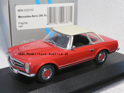 Mercedes Benz W113 Pagode Cabrio Hard Top 280 SL 1968 rot 1:43