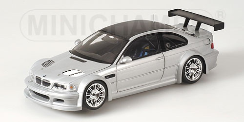 BMW E46 Coupe M3 GTR 2001 mit CARBON Dach silber metallik 1:18