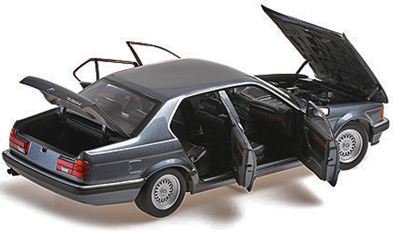 BMW E32 Limousine 730I 1986 dunkel grau metallik 1:18
