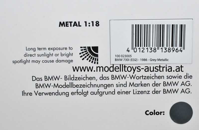 BMW E32 Limousine 730I 1986 dunkel grau metallik 1:18