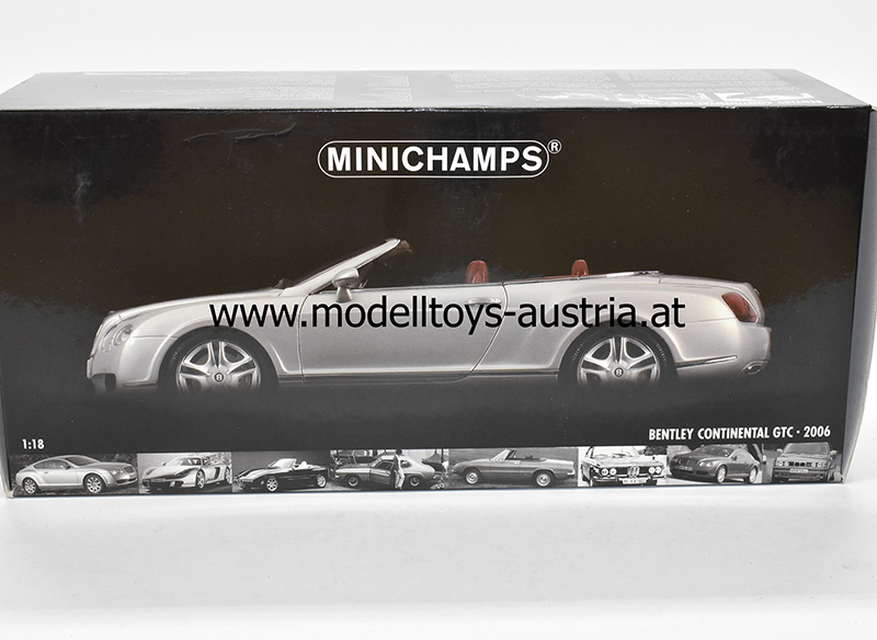 Bentley Continental GTC Cabrio 2006 silber 1:18 Minichamps