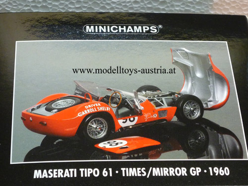Maserati Birdcage Tipo 61 1960 Riverside Carroll SHELBY 1:18