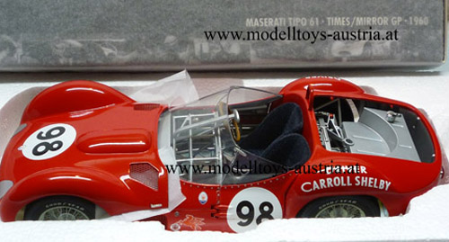 Maserati Birdcage Tipo 61 1960 Riverside Carroll SHELBY 1:18
