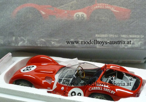 Maserati Birdcage Tipo 61 1960 Riverside Carroll SHELBY 1:18