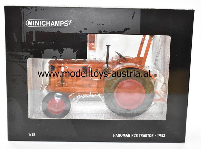 Hanomag R28 R 28 Traktor 1953 orange 1:18