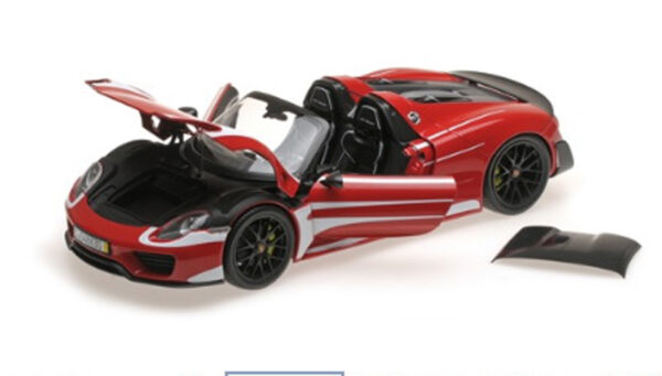 Porsche 918 Spyder 2013 W/ WEISSACH PACKAGE rot / weiss 1:18