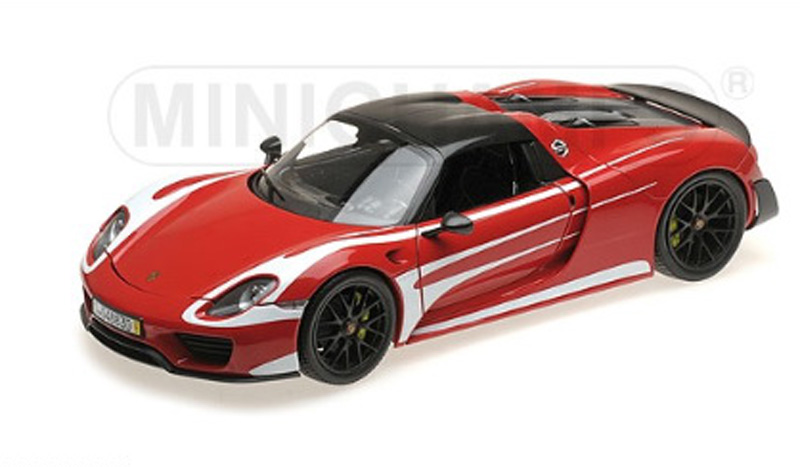 Porsche 918 Spyder 2013 W/ WEISSACH PACKAGE rot / weiss 1:18