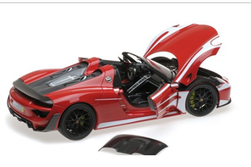Porsche 918 Spyder 2013 W/ WEISSACH PACKAGE rot / weiss 1:18