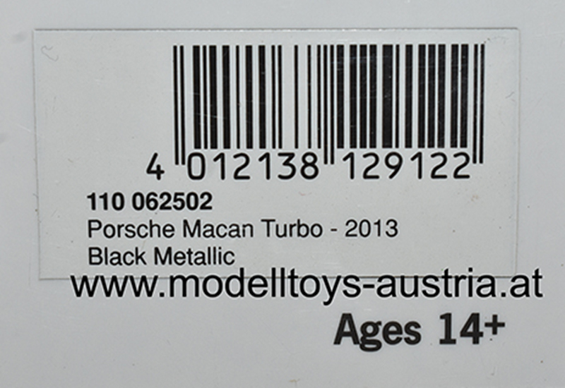 Porsche Macan Turbo SUV 2013 schwarz metallik 1:18