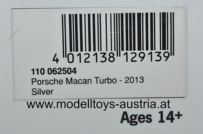 Porsche Macan Turbo SUV 2013 silber metallik 1:18
