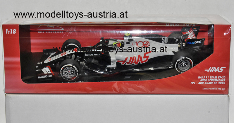 Haas F1 VF-20 Ferrari 2020 Mick Schumacher Abu Dhabi GP 1:18