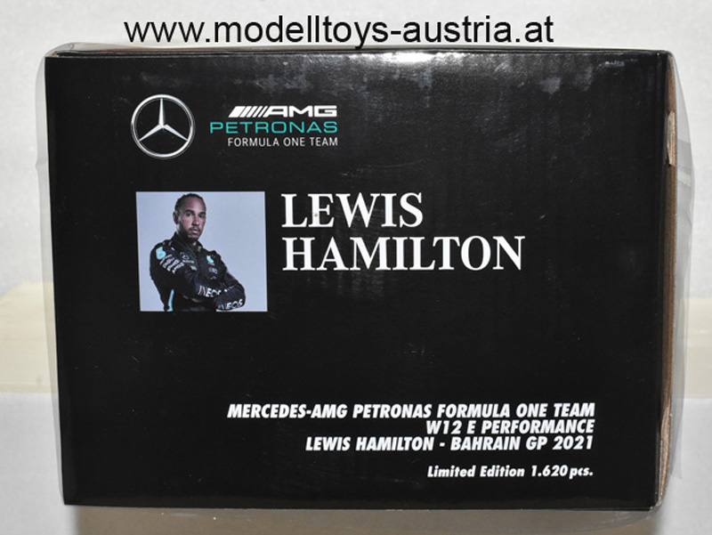 Mercedes AMG Petronas F1 W12 PERFORMANCE 2021 Lewis HAMILTON Bahrain GP 1:18 Minichamps