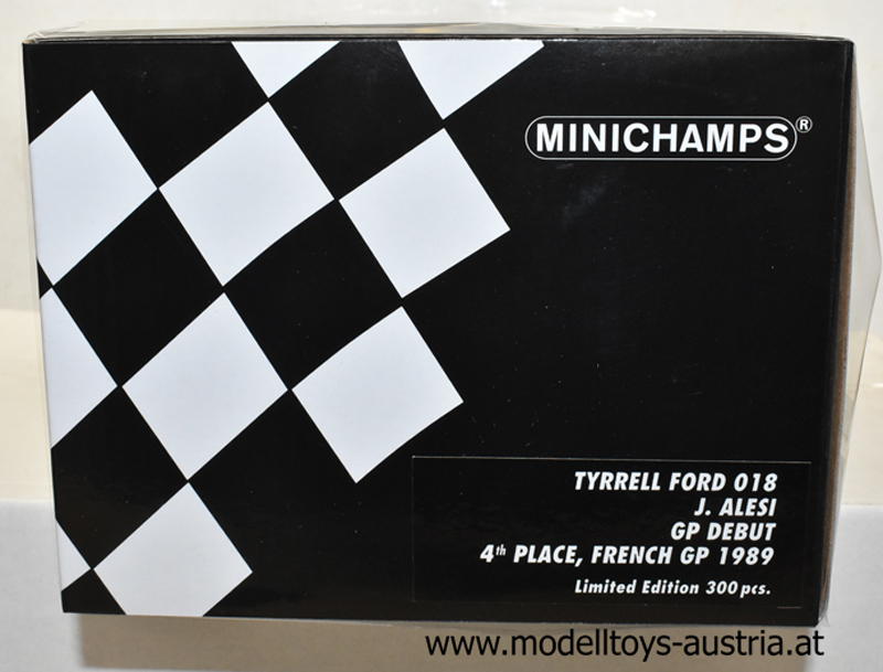 Tyrrell 018 Ford 1989 Jean ALESI F1 Debüt 4. Platz Frankreich GP 1:18