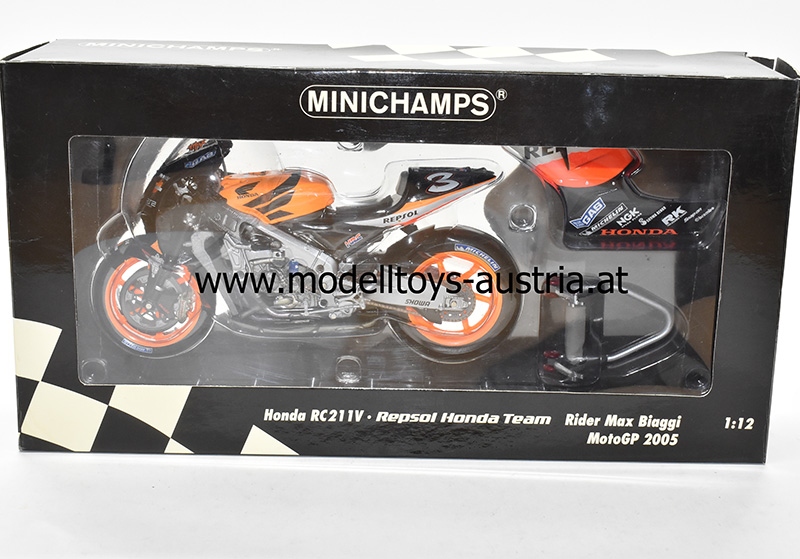 Honda RC211V 2005 Moto GP Max BIAGGI Repsol Honda Team 1:12