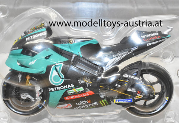 Yamaha YZR-M1 2021 Moto GP Valentino ROSSI Team Petronas Yamaha SRT letztes Rennen Rossi VALENCIA 1:12 MIT FIGUR