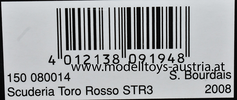 Toro Rosso STR3 Ferrari 2008 Sebastien BOURDAIS Italien GP Monza 1:18