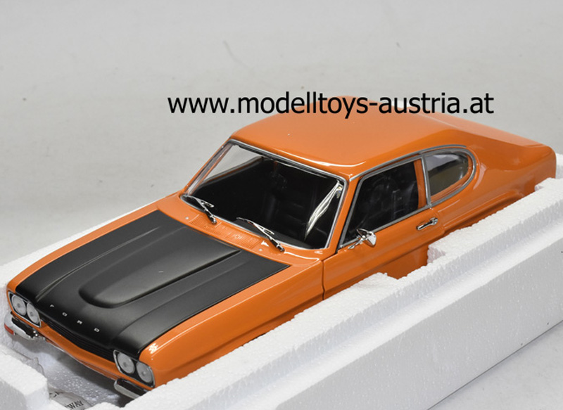 Ford Capri I RS 2600 1970 orange / schwarz 1:18