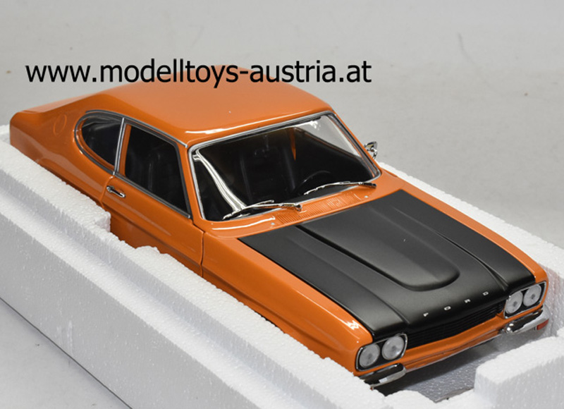 Ford Capri I RS 2600 1970 orange / schwarz 1:18