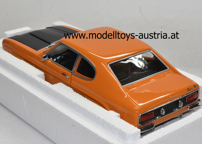 Ford Capri I RS 2600 1970 orange / schwarz 1:18