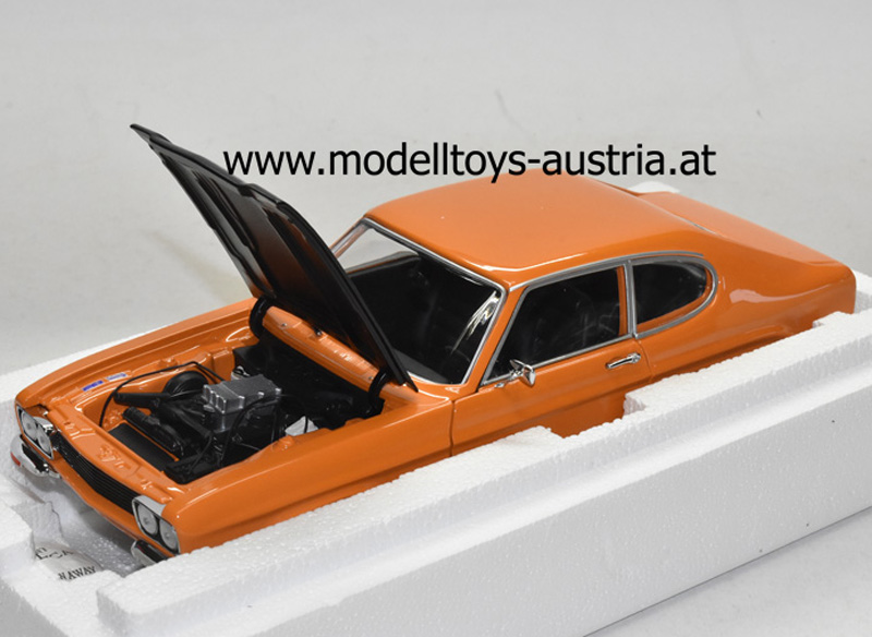 Ford Capri I RS 2600 1970 orange / schwarz 1:18