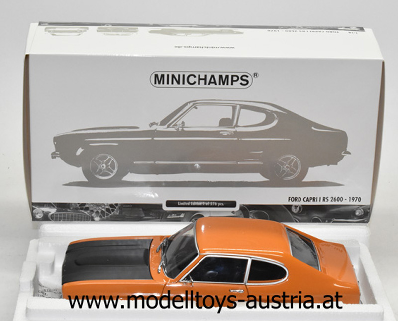 Ford Capri I RS 2600 1970 orange / schwarz 1:18