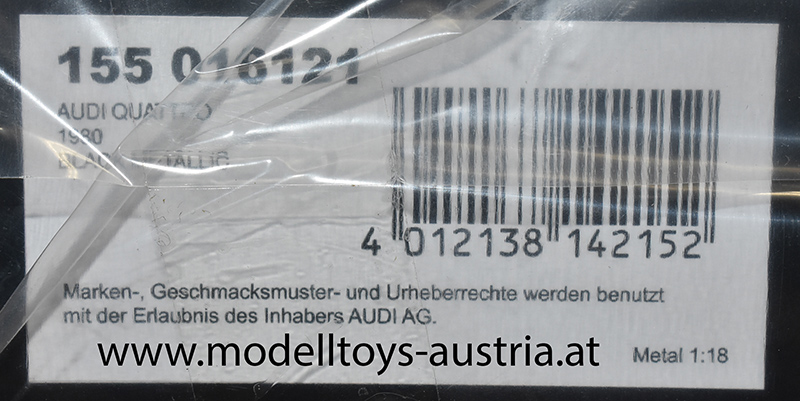 Audi Quattro Coupe 1980 - 1991 schwarz metallik 1:18