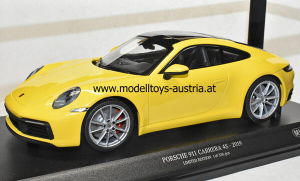 Porsche 911 992 Coupe Carrera 4S 2019 gelb 1:18
