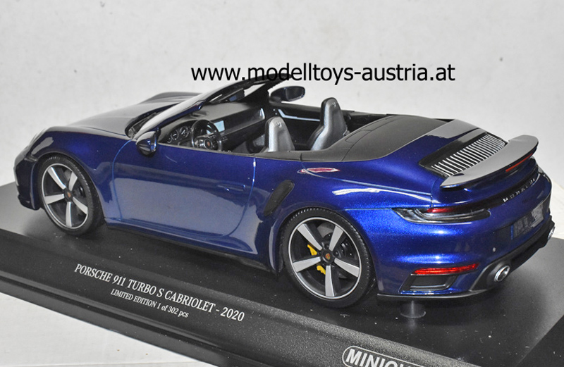 Porsche 911 992 Cabrio Turbo S 2020 blau metallik 1:18