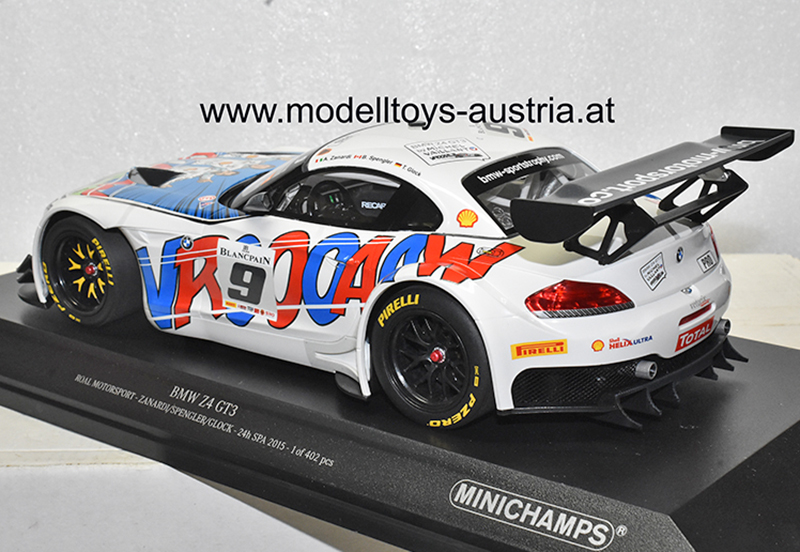 BMW Z4 E89 GT3 2015 Spa ZANARDI / SPENGLER / GLOCK Team ROAL MOTORSPORT Michel VAILLANT VROOAAW 1:18
