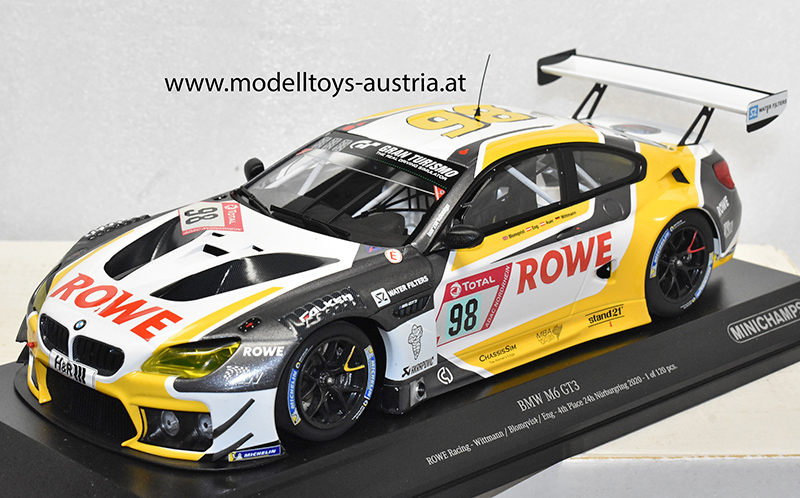 BMW M6 GT3 2020 Nürburgring 24 Stunden Rennen ENG / WITTMANN / BLOMQVIST Team ROWE Racing 1:18