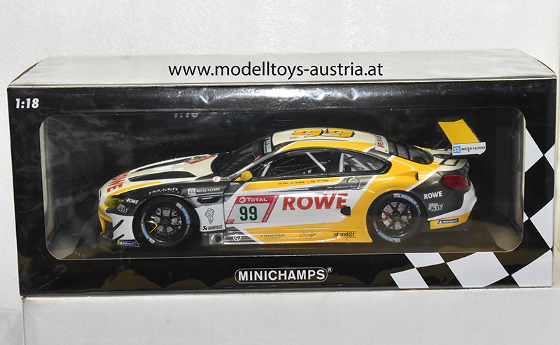 BMW M6 GT3 2020 Nürburgring 24 Stunden Rennen Sieger SIMS / CATSBURG / YELLOLY Team ROWE Racing 1:18