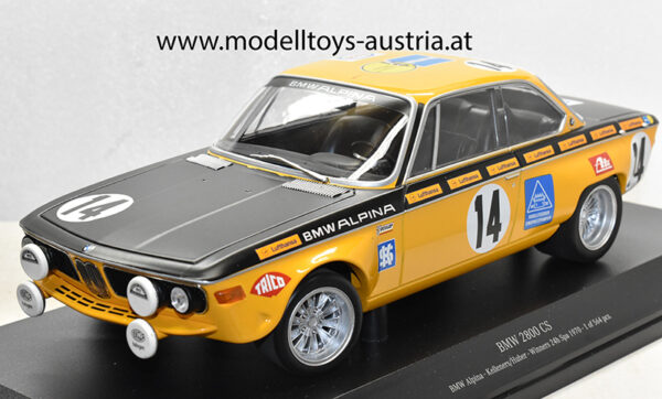 BMW 2800 CS Alpina 1970 Spa 24 Stunden Rennen Sieger Günther HUBER / Helmut KELLENERS 1:18