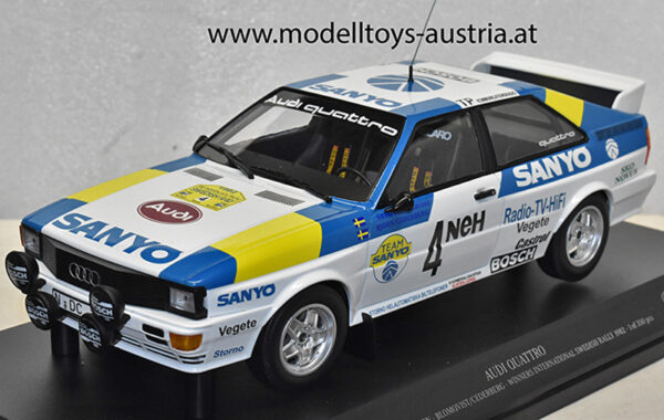 Audi Quattro Coupe 1982 Sieger Schweden Rally Stig BLOMQUIST / Björn CEDERBERG 1:18