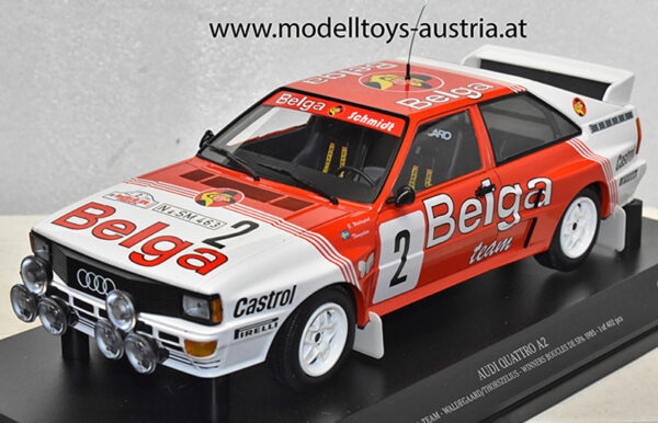 Audi Quattro Coupe 1985 Sieger SPA Björn WALDEGARD / Hans THORSZELIUS 1:18
