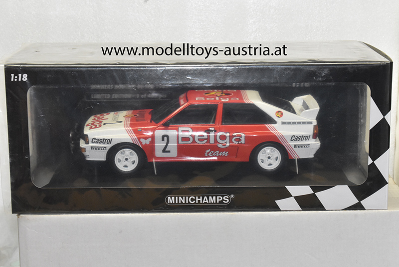 Audi Quattro Coupe 1985 Sieger SPA Björn WALDEGARD / Hans THORSZELIUS 1:18