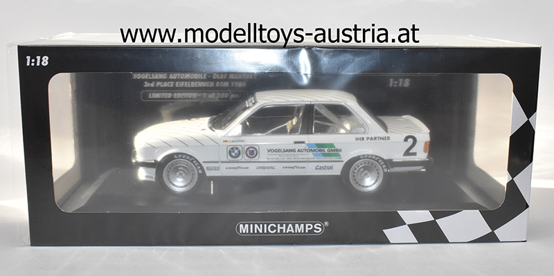 BMW E30 325i 1986 DTM 3. Platz Eifelrennen Olaf MANTHEY 1:18