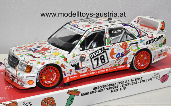 Mercedes Benz 190E Evo 2 1991 DTM Ellen LOHR ANDORA 1:18