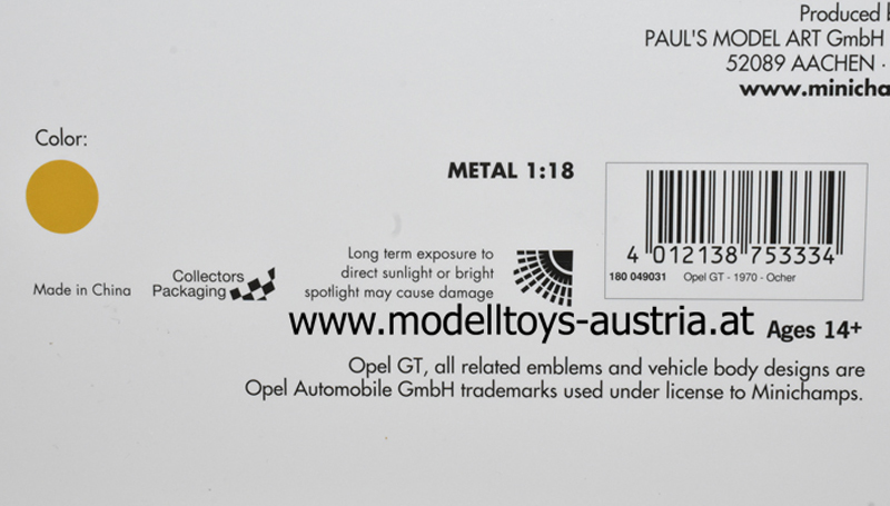 Opel GT Coupe 1970 ocker 1:18